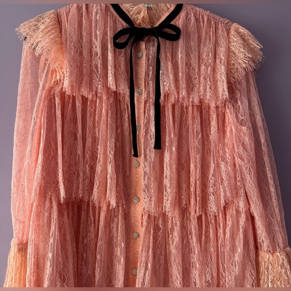 Alice + Olivia Joanie Tiered Ruffle Button-Down Dress - Picture 2 of 16